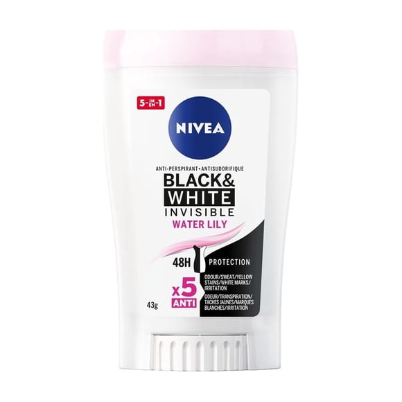 NIVEA Black & White Invisible 48H Protection Anti-Perspirant Stick for Women | Water Lily Scent |