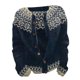 thumbnail image 4 of Suéter de cuello redondo para mujer, blusa informal holgada, suéter de estilo étnico de manga larga para mujer, cárdigan con cuello abotonado, blusa para mujer, 4 of 4