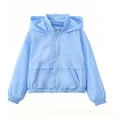 thumbnail image 5 of HAOTAGS Boys’ Casual Hooded Zip-Up Jacket Lightweight Sun Protection Relaxed-Fit Long-Sleeve Outerwear Light Blue Size 6, 5 of 8