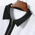 thumbnail image 4 of Men's Polo Shirts Casual Color Matching Zipper Short Sleeve Lapel Tops with Pocket Breathable Mens T Shirts White XXXL, 4 of 8
