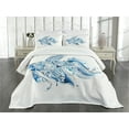 thumbnail image 3 of Ambesonne Fish Quilted Bedspread Set 2 Pcs, Abstract Betta Splenden, Twin Size, Blue Azure Blue, 3 of 5