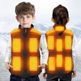 thumbnail image 2 of FAOWME Kids Heated Vest Boys Girls Heated Gilet USB Warmer With 13 Heating Areas Windproof Outdoor Waist Coat Black 5-6 Years, 2 of 8