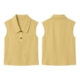 thumbnail image 4 of Jinhomg Women's V Neck Tank Tops Sleeveless Polos Shirts Henley Loose Fit Cute Summer Tees 2026 Fashion Trendy Clothes Yellow M, 4 of 6