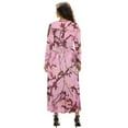 thumbnail image 2 of FKELYI Camo Pink Forest Print Fall Maxi Dress for Women Long Sleeve V Neck Wedding Guest Dresses Flowy A-Line Elegant Dress with Pockets, S, 2 of 6