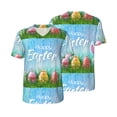 thumbnail image 3 of Daiia Happy Easter Mens Baseball Jersey Button Down Shirts Short Sleeve Sports Uniforms-3X-Large, 3 of 9