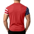 thumbnail image 4 of GrmtClth Fathers Day Gift Summer Dad Papa Print American Flag Top Classic 4th Of July Patriotic Shirt Trendy Soft Round Neck Independence Day Tee Red S, 4 of 4