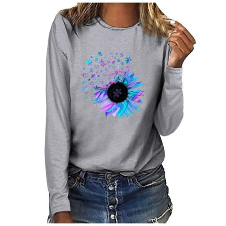 

Women’s Sweatshirts Crew Neck Oversized Sweatshirts Long Sleeve Graphic Lightweight Pullover Tops