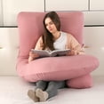 thumbnail image 6 of SHANNA Pregnancy Pillows, J-Shape Full Body Pillow – Removable Cooling Cover - Pregnancy Pillows for Sleeping – Body Pillows for Adults, Maternity Pillow and Pregnancy Must Haves, Pink, 6 of 11