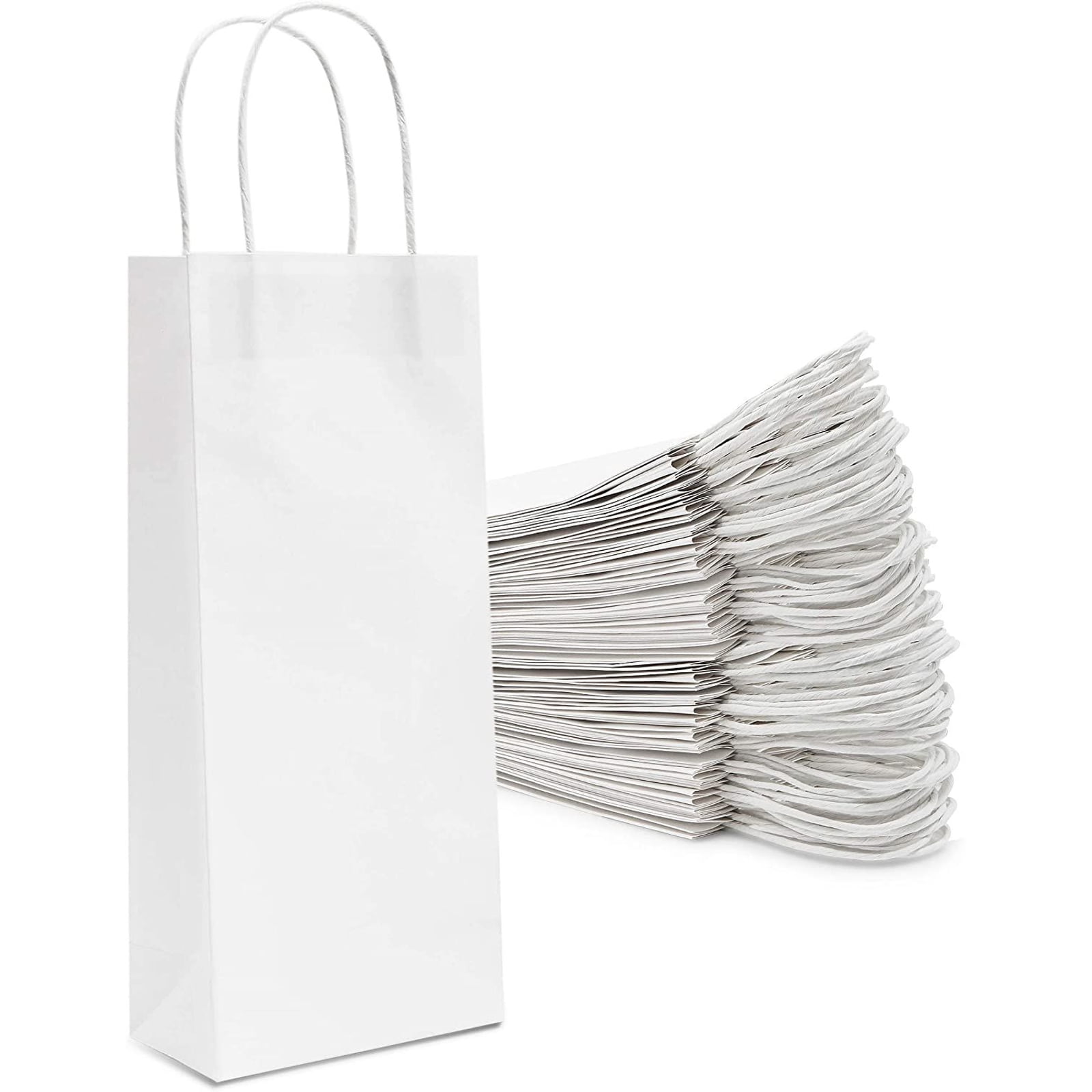 Details about   50 Pack White Kraft Paper Wine Bags for Gifting Bottled Wine and Wedding 