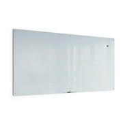 U Brands Magnetic Glass Dry-Erase Board, 96 x 48 inches, White Frosted Surface, Frameless