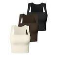 thumbnail image 6 of Women's Tank Tops Sleeveless Square Neck Crop Top Casual Camisole Brown L, 6 of 6