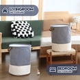 thumbnail image 6 of Sea Team Stripe Pattern Laundry Hamper Canvas Fabric Laundry Basket Collapsible Storage Bin with PU Leather Handles and Drawstring Closure, 19.7 by 15.7 inches, Waterproof Inner, Navy, 6 of 8