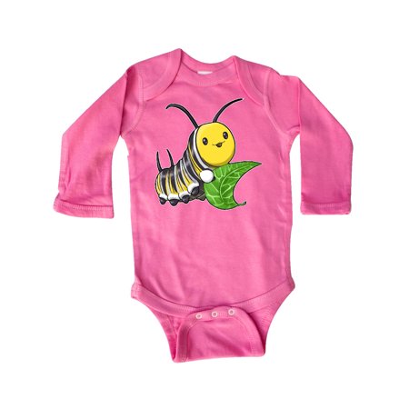 

Inktastic Monarch butterfly caterpillar- cute baby insect Gift Baby Boy or Baby Girl Long Sleeve Bodysuit