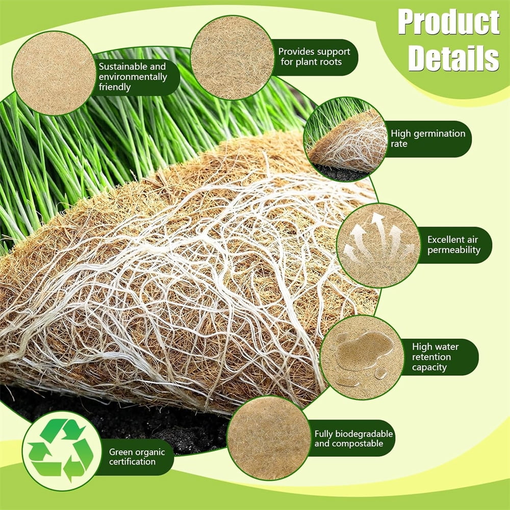 1Roll 10" X 118" Hydroponic Grow Pads, MODANU Jute Seed Sprouting Mat, Microgreens Growing Kit, Indoor Organic Production for Wheatgrass Sprouts Starter Tray