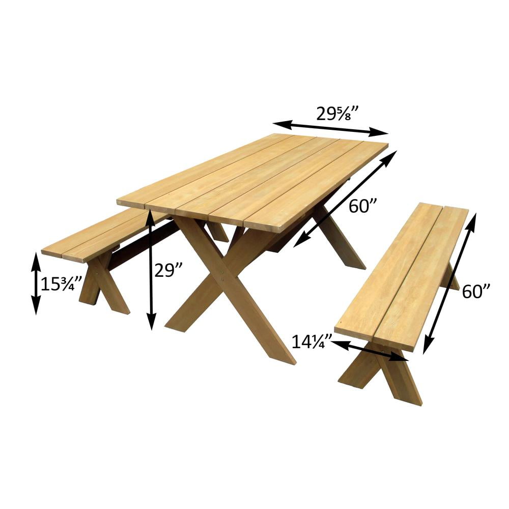 northbeam X-Frame Picnic Table Dining Set - Walmart.com