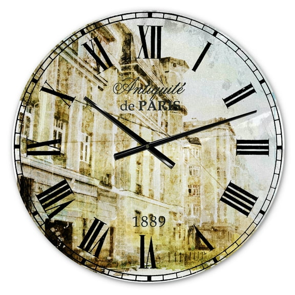 Designart 'Watercolor Dark Illustration' French Country wall clock