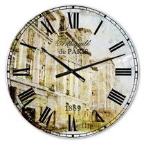 Designart 'Watercolor Dark Illustration' French Country wall clock