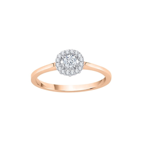 KATARINA Diamond Cluster Engagement Ring in 14K Rose Gold (1/4 cttw, I-J, I1-I2) (Size-9)