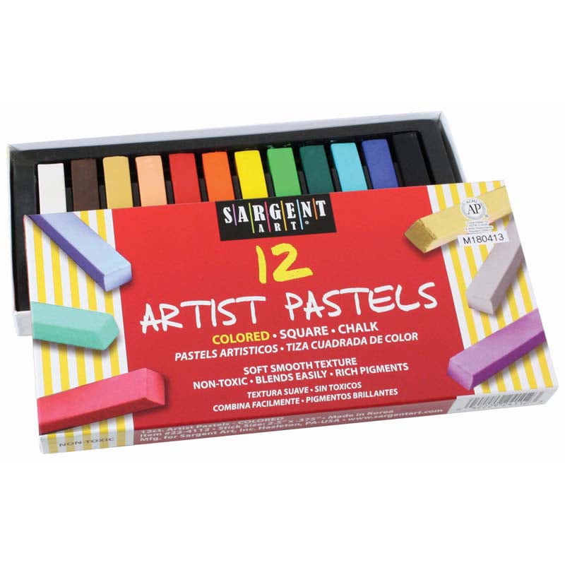 SMi Square Artist Pastels Box Of 12 Assorted Colors #4112 
