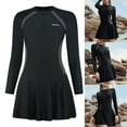 thumbnail image 2 of CIYISON Women Front Zippered Swimsuit Long Sleeve Rash Guard Swimdress with Boyshorts, 2 of 15