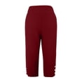 thumbnail image 6 of Hvogkswy Women Capri Pants High Waisted Solid Color Casual Straight-Leg Pants Comfy Breathable Summer Leisure Homewear Capri Pants, 6 of 8