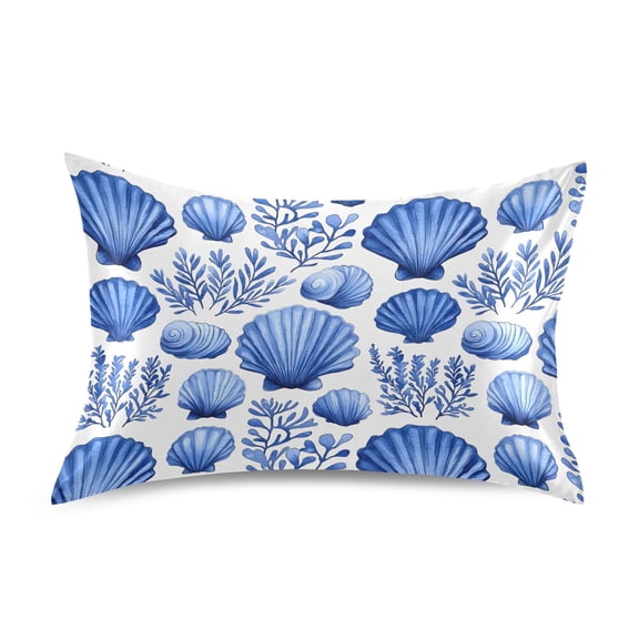 Ryvnso Satin Pillowcase Seashells Coral Pillow Cases Standard Size 26x20in