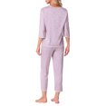 thumbnail image 3 of INSPIRE CHIC Women's Pajama SetsSilky Long Sleeve Round Neck Floral Loungewear L Purple, 3 of 6