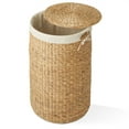 thumbnail image 5 of Casafield Round Laundry Hamper with Lid and Removable Liner Bag - Natural, Woven Water Hyacinth Laundry Basket for Clothes, 5 of 7