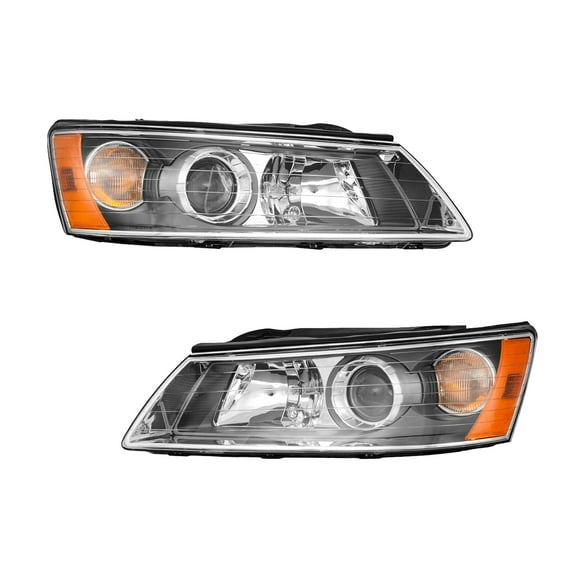 Headlights Assembly for 2006-2008 Hyundai Sonata With bulb Halogen Headlight Assembly Pair Faros Delanteros