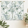 thumbnail image 6 of Sage Green Eucalyptus Kitchen Curtains Leaf Small Short Cafe Window Curtains Botanical Spring Farmhouse Rod Pocket Bathroom Window Drapes Treatment Tier Curtains 2 Panels (27.5x39 Inch), 6 of 6