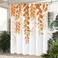 thumbnail image 2 of Orange Eucalyptus Shower Curtain for Bathroom, Watercolor Leaves on The Top Plant Shower Curtain Floral Botanical Decorative Fabric Shower Curtain Set with Hooks 72x72 Inch, 2 of 6
