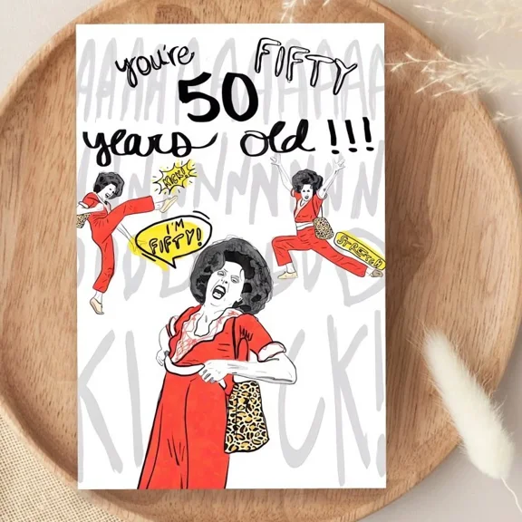 Funny 50th Birthday Card – “You’re Fifty Years Old!!!” Humor Design – Envelope Included, Blank Inside – Perfect for Celebrating Milestone Birthdays