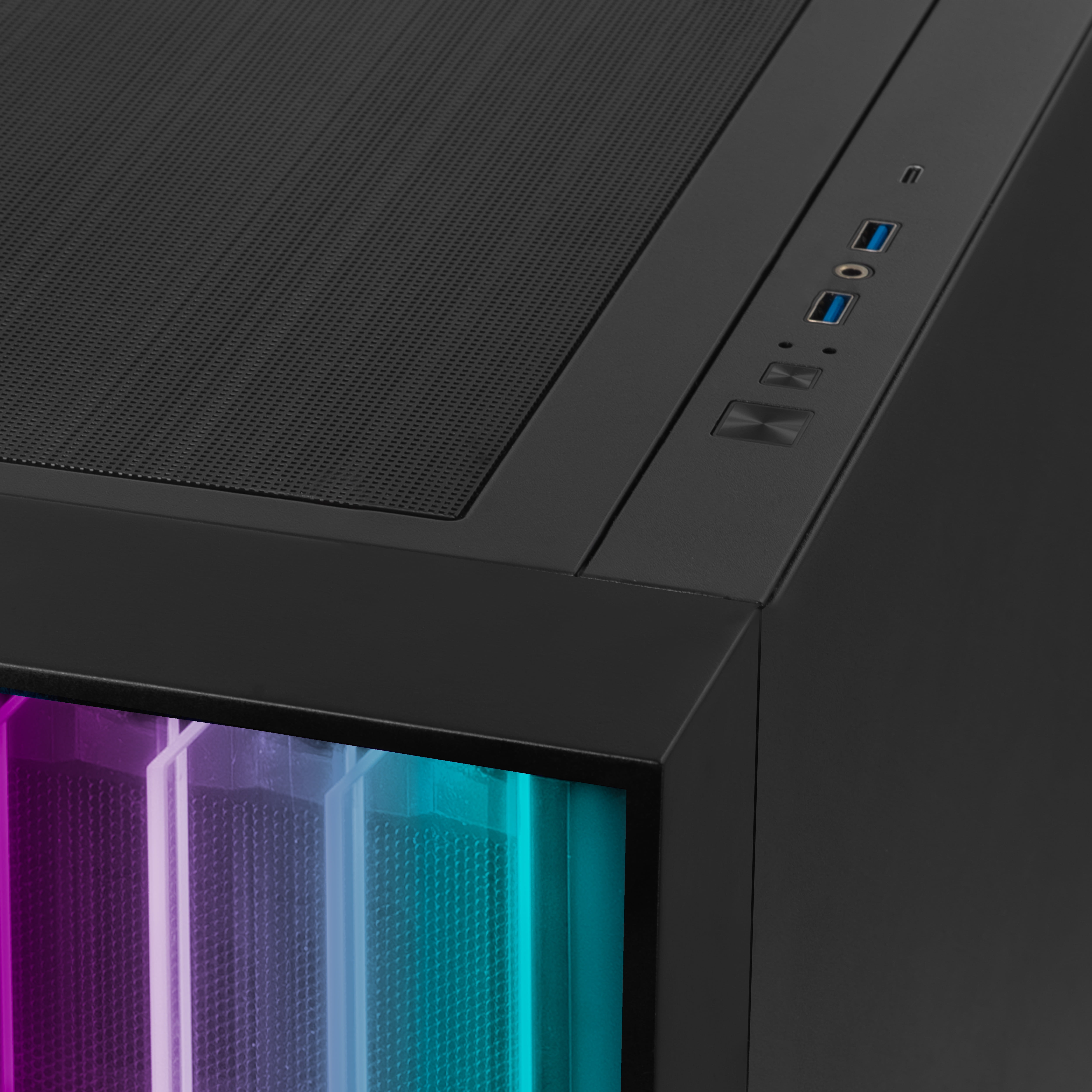 YEYIAN Phoenix Mesh ATX Mid‑Tower Gaming PC Case, High‑Airflow Mesh Front Panel, Tempered Glass Side Panel – YCF‑EPMIR‑X1