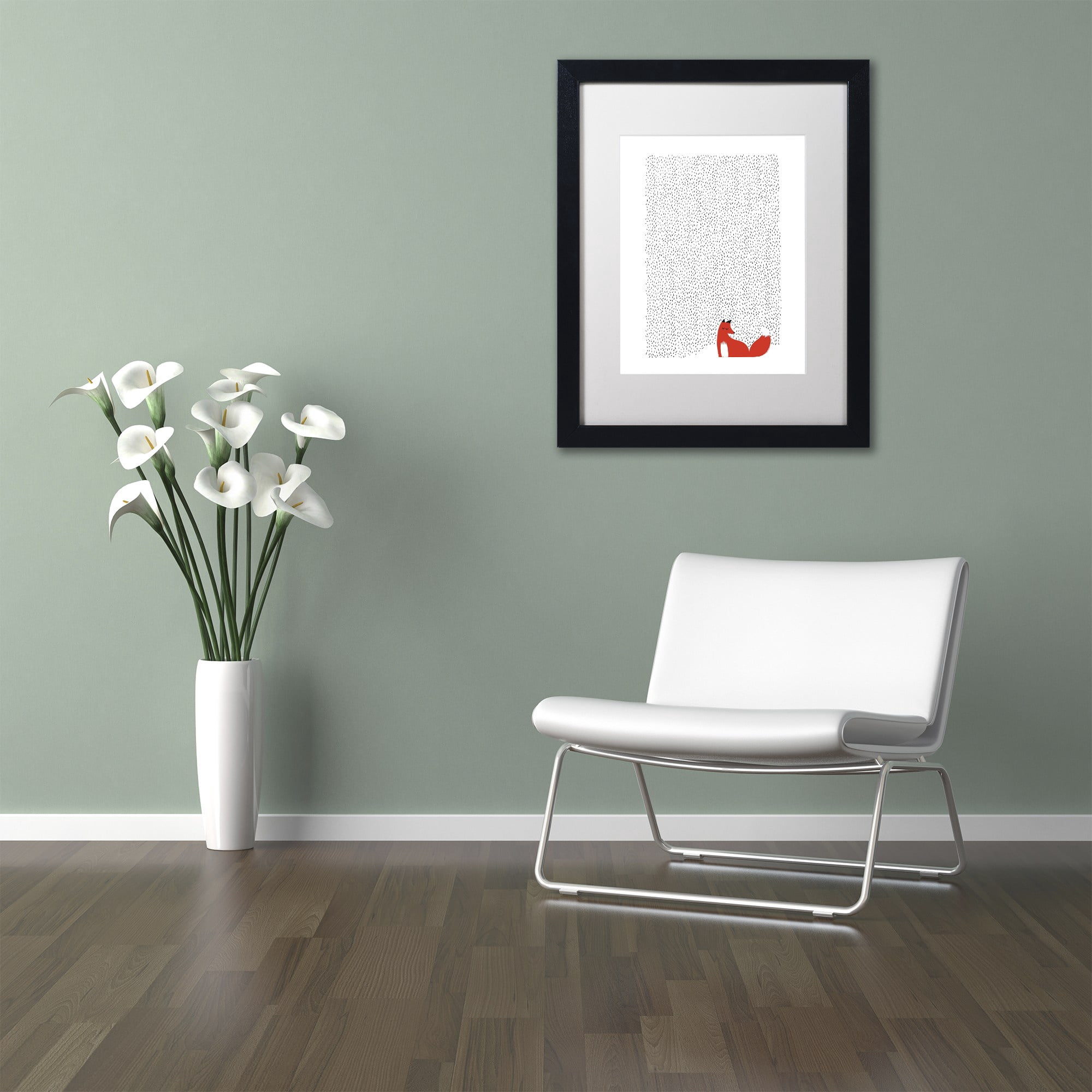 Trademark Fine Art 'Black Grass' Canvas Art by Robert Farkas, White Matte, Black Frame