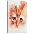 thumbnail image 2 of Red Watercolor Kitten Sketch - Animal Canvas Art Print, 2 of 4