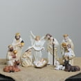 thumbnail image 2 of Northlight 11-Piece Glittered Ivory and Cream Christmas Nativity Figure Set, 2 of 3