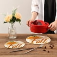 thumbnail image 7 of GZHJMY 2PCS Fall Pumpkin Trivets Pot Holders Set and Placemats Set, Hot Pads, Table Mats for Cooking and Baking, Cotton Braided Hot Pads, 7.09"+9.45", 7 of 7