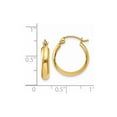thumbnail image 4 of Real 14kt Yellow Gold Polished 3.5mm Hoop Earrings; for Adults and Teens; for Women and Men, 4 of 4