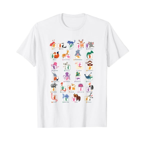American Sign Language Gifts for Teachers ASL Alphabet T-Shirt