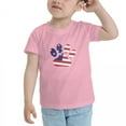 thumbnail image 3 of Dog Paw American Flag Cute Toddler T-Shirts for Boys Girls (Pink, Youth L), 3 of 5