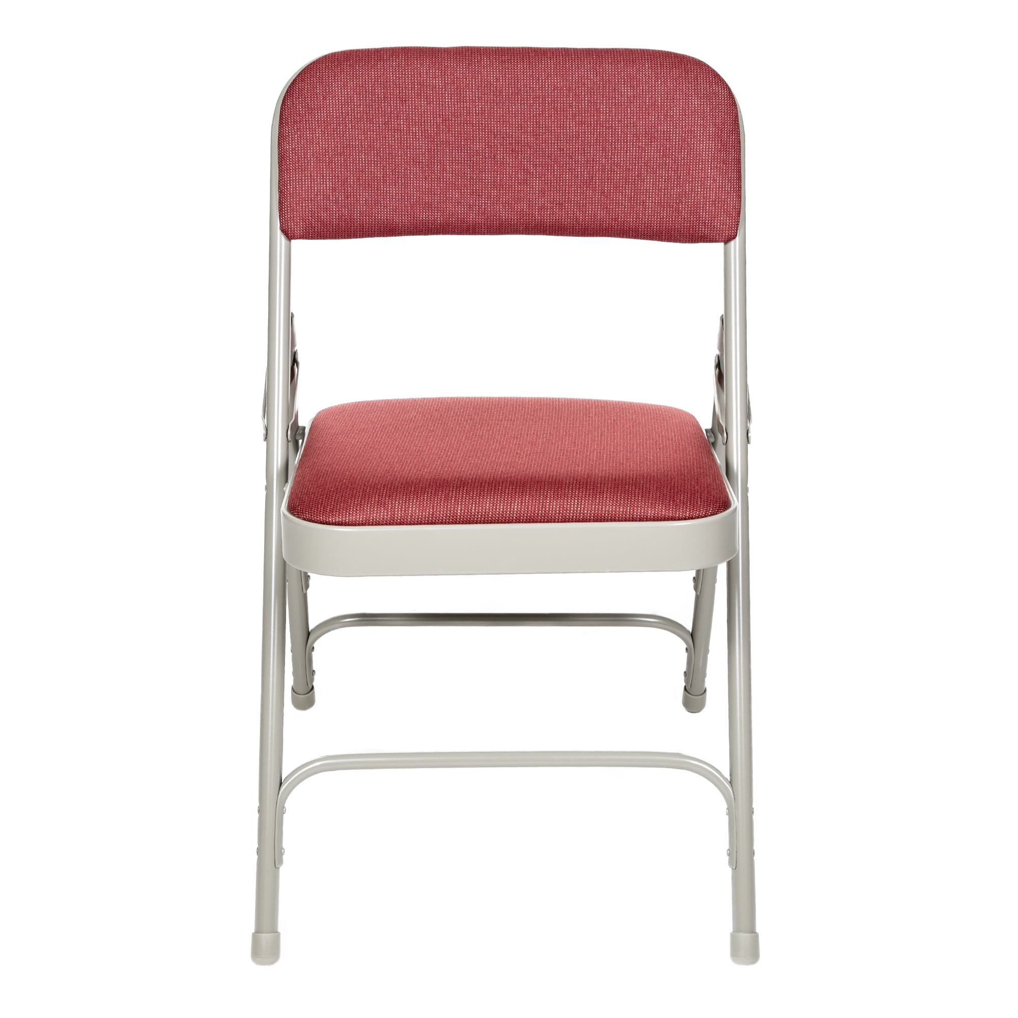 Hampden Furnishings Bernadine Collection Fabric Triple Brace Folding Chair, Burgundy, Pack of 4