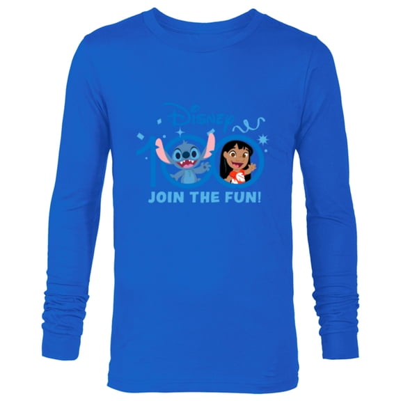 Disney 100 Anniversary Lilo & Stitch Join the Fun D100 Cute - Long Sleeve T-Shirt for Men - Customized-Navy