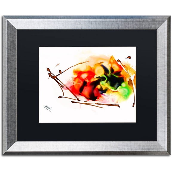 Trademark Fine Art "Abstract 05" Canvas Art by Mako, Black Matte, Silver Frame