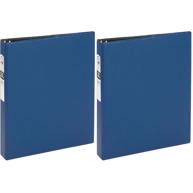 Carpeta de 3 anillas Avery Standard, anillos redondos de 1 pulgada, azul (paquete de 2)