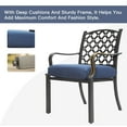 thumbnail image 4 of Outdoor 7 pcs Patio Dining Set, Metal Dining Table, Swivel and Dining Chairs Conversation Set with Removable Navy Blue Cushions for Garden Lawn Yard, 4 of 9