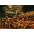 thumbnail image 2 of Frans Francken The Elder 24x18 Black Ornate Framed Double Matted Museum Art Print Titled: The Crucifixion on Mount Calvary, 2 of 5