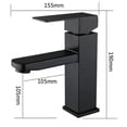 thumbnail image 2 of Mezclador de lavabo Dinheiro, grifo de lavabo negro, acero inoxidable 304, ajustable, frío y caliente, 2 of 3