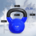 thumbnail image 2 of Yes4All 35lb Vinyl Coated Cast Iron Kettlebells for Full Body Workouts, Strength Training, Push-Ups, Grip Exercises, and Fitness, 2 of 6