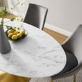 thumbnail image 7 of Modway Lippa 60" Oval Artificial Marble Dining Table in Gold White, 7 of 7