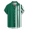thumbnail image 1 of XDZJLR T-Shirts pour Hommes Plage Hawaïenne Manches Courtes Rayé, 1 of 4